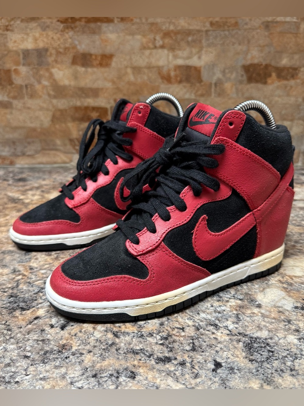 NIKE 2012 DUNK SKY HI “BRED” HIDDEN WEDGE 528899-016 Sz 6.5 AIR FORCE MAX